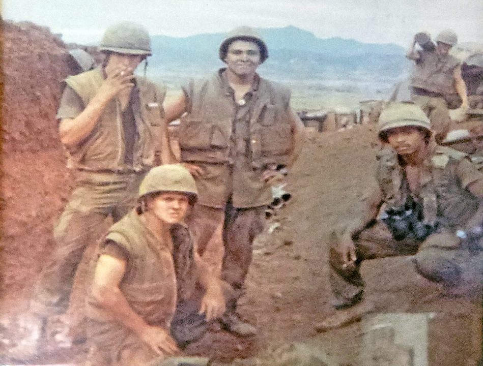 Ernesto Navarro (center) at Con Thien, Vietnam, site of the first major battle in Vietnam