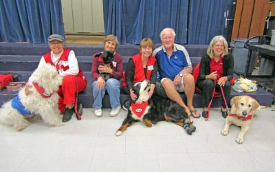 Reading therapy dogs visit VOE