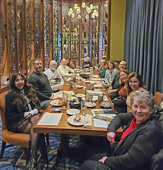 Adrianne, Lisa, Julia, Melissa and Adrianna from Glendora and Orange County enjoyed last year’s Brewfest at Tavern Bay Beach Club so much they couldn’t resist attending this year’s event. (Photos by Douglas W. Motley) Group dinner at a long, elegant table.