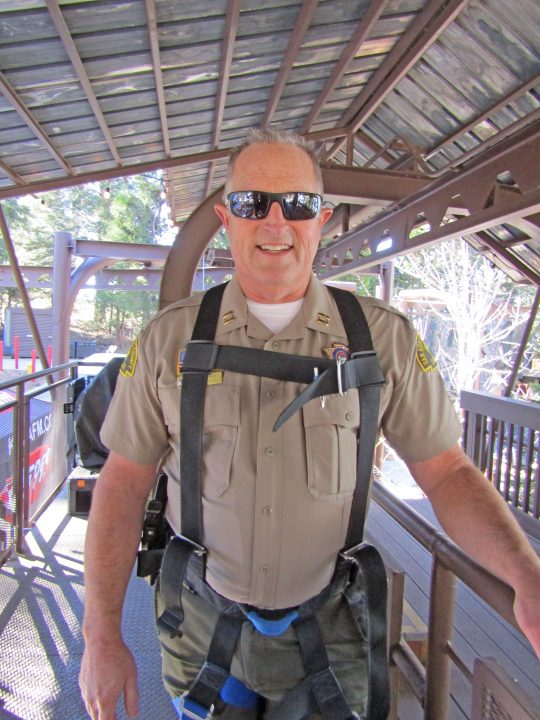 Capt. Craig Harris on the B-Rail ride. (Photo by Rhea-Frances Tetley)