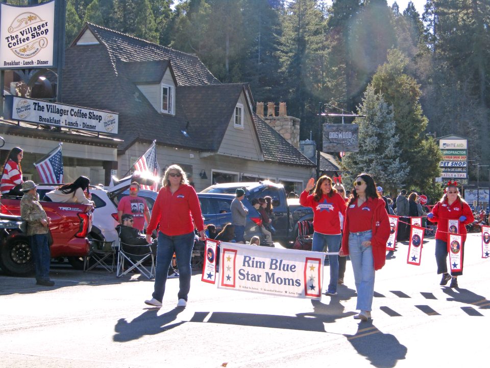 One of the early parade marching units was the Rim Blue Star Moms.