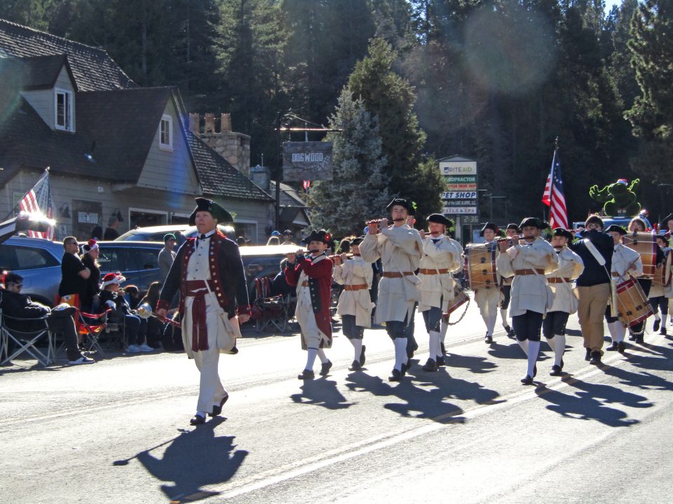 The Mountain Fifes & Drums were one of the many entrants in this year’s Blue Jay Christmas parade.