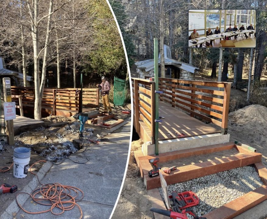 In his general manager’s report, Mike Pate shared this photo of the new bridge by the Burnt Mill Beach Club.