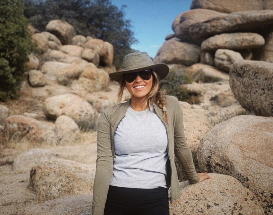 Adrianne, Lisa, Julia, Melissa and Adrianna from Glendora and Orange County enjoyed last year’s Brewfest at Tavern Bay Beach Club so much they couldn’t resist attending this year’s event. (Photos by Douglas W. Motley) Woman hiking in rocky desert landscape.
