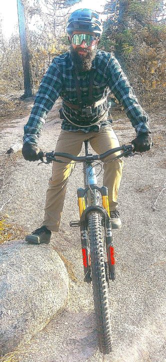 Crestline resident Travis Troupe is an expert mountain biker who visits the Exploration Trail about once a month. He’d taken Keller Peak Road all the way to the summit, then returned down the trail itself. At this point Travis had covered 12 miles with quite a few more to go.