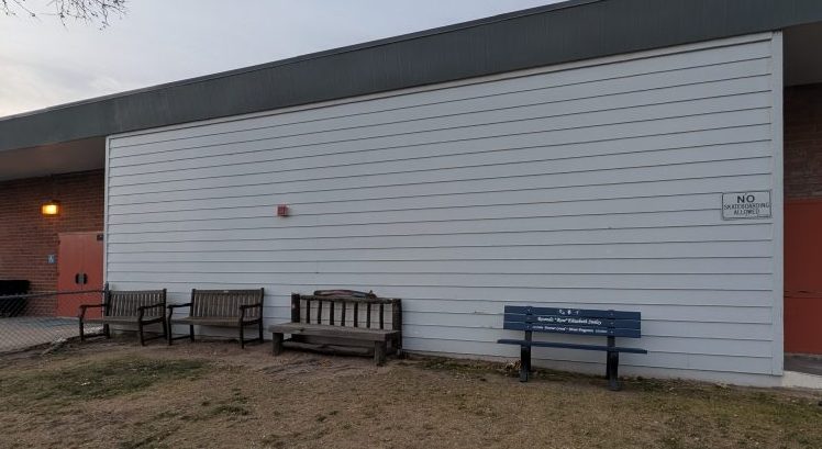 This memorial bench has been placed at Charles Hoffman Elementary School, which Rose Smiley attended.
