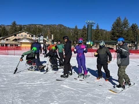 Some of the veteran skiers after coming down the hill at Snow Valley. (Photos courtesy of RSA)