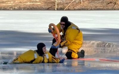 At the ready for rescues from the ice