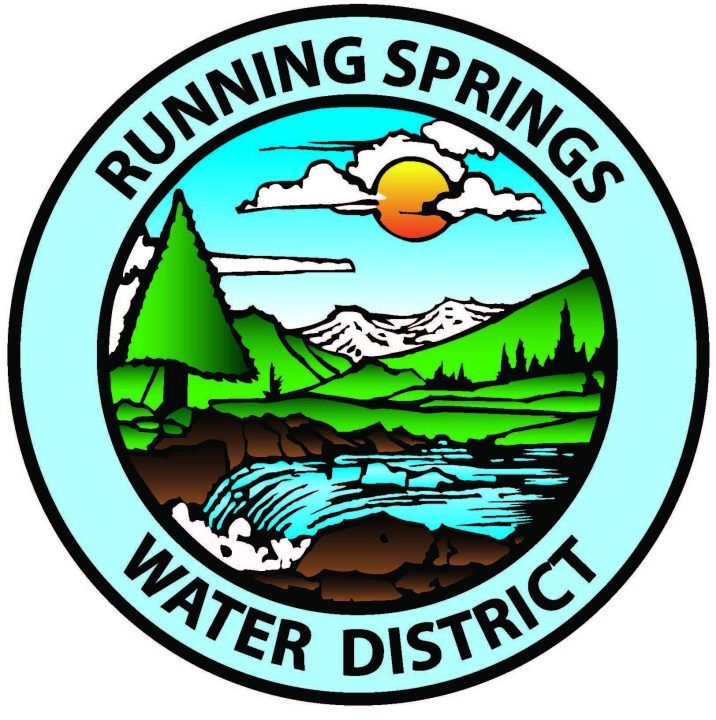 Running Springs Water District logo with nature scene