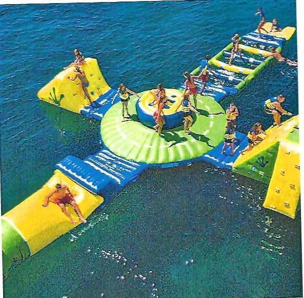Adrianne, Lisa, Julia, Melissa and Adrianna from Glendora and Orange County enjoyed last year’s Brewfest at Tavern Bay Beach Club so much they couldn’t resist attending this year’s event. (Photos by Douglas W. Motley) People enjoying inflatable water obstacle course.