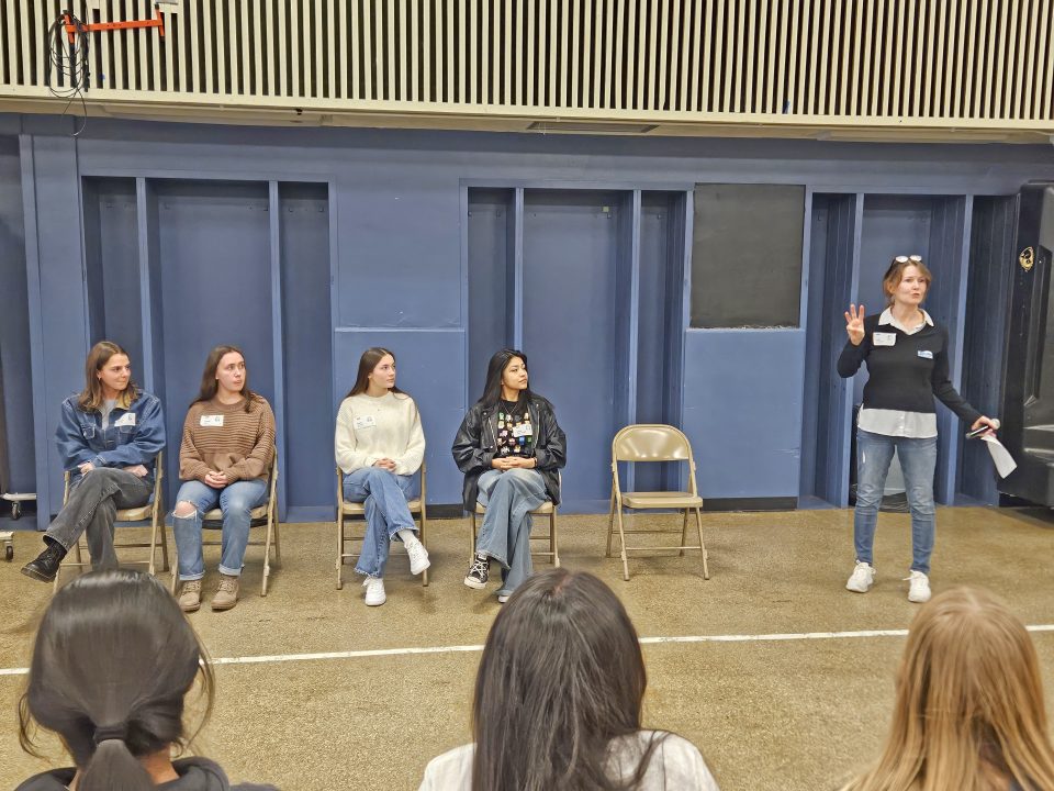 Adrianne, Lisa, Julia, Melissa and Adrianna from Glendora and Orange County enjoyed last year’s Brewfest at Tavern Bay Beach Club so much they couldn’t resist attending this year’s event. (Photos by Douglas W. Motley) Panel discussion with audience participation in school auditorium.