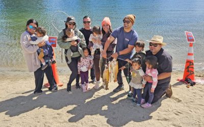 Young anglers wrangle trout at the rodeo