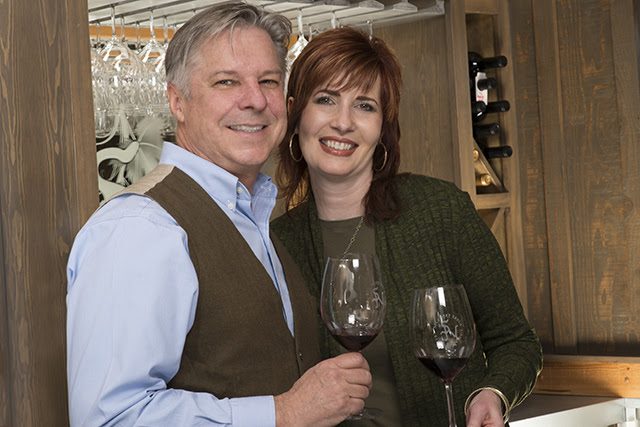 Adrianne, Lisa, Julia, Melissa and Adrianna from Glendora and Orange County enjoyed last year’s Brewfest at Tavern Bay Beach Club so much they couldn’t resist attending this year’s event. (Photos by Douglas W. Motley) Couple smiling with wine glasses in winery