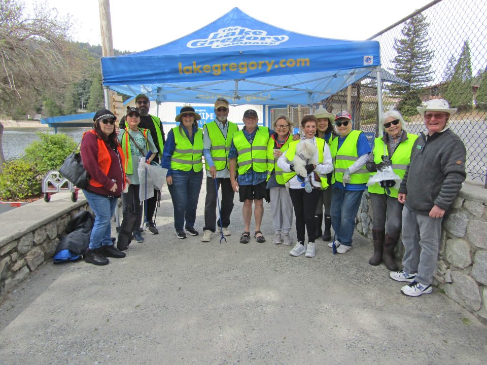 Adrianne, Lisa, Julia, Melissa and Adrianna from Glendora and Orange County enjoyed last year’s Brewfest at Tavern Bay Beach Club so much they couldn’t resist attending this year’s event. (Photos by Douglas W. Motley) Group in safety vests under Lake Gregory tent.