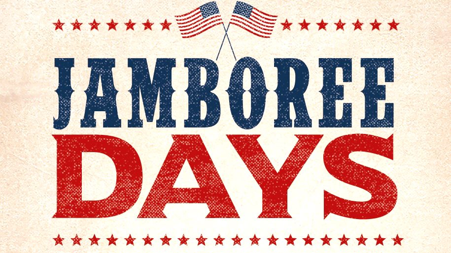 Jamboree Days patriotic celebration banner with stars.