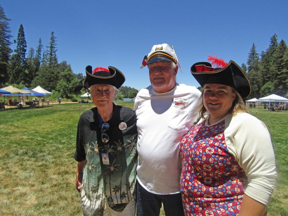Adrianne, Lisa, Julia, Melissa and Adrianna from Glendora and Orange County enjoyed last year’s Brewfest at Tavern Bay Beach Club so much they couldn’t resist attending this year’s event. (Photos by Douglas W. Motley) Three people in costumes at outdoor event.