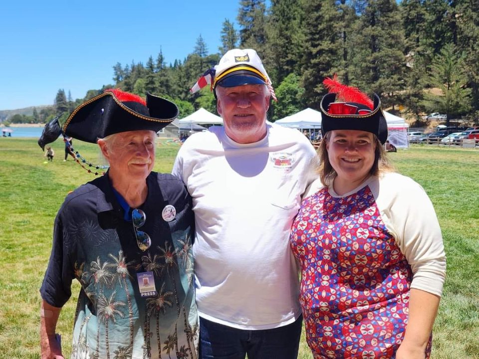 Adrianne, Lisa, Julia, Melissa and Adrianna from Glendora and Orange County enjoyed last year’s Brewfest at Tavern Bay Beach Club so much they couldn’t resist attending this year’s event. (Photos by Douglas W. Motley) People in festive hats at outdoor event.