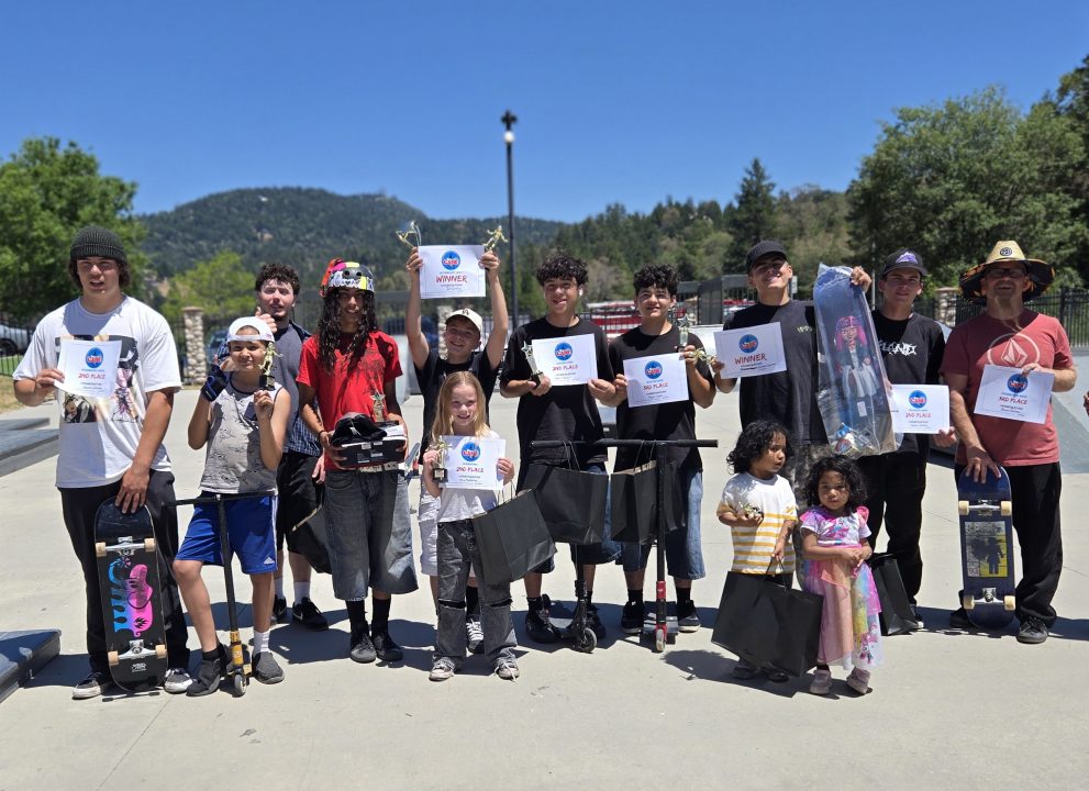 Adrianne, Lisa, Julia, Melissa and Adrianna from Glendora and Orange County enjoyed last year’s Brewfest at Tavern Bay Beach Club so much they couldn’t resist attending this year’s event. (Photos by Douglas W. Motley) Group of skateboarders and children with trophies.