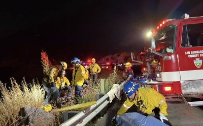 Vehicle plunges 100 feet off Highway 18