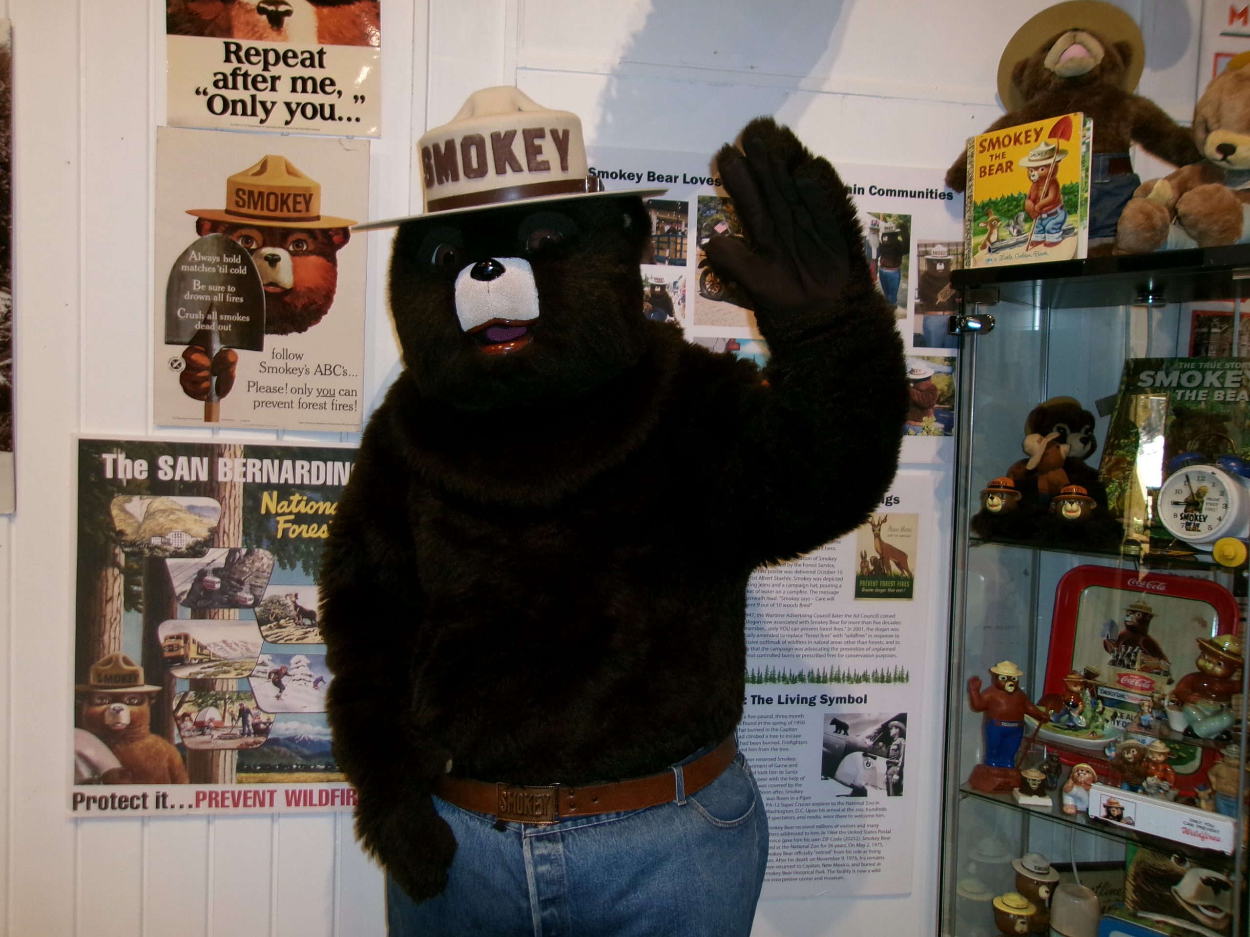 Adrianne, Lisa, Julia, Melissa and Adrianna from Glendora and Orange County enjoyed last year’s Brewfest at Tavern Bay Beach Club so much they couldn’t resist attending this year’s event. (Photos by Douglas W. Motley) Smokey Bear mascot in wildfire prevention display.