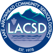 LACSD logo with mountains and water, est. 1978.