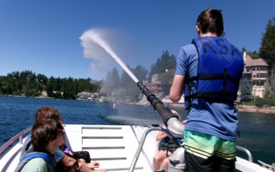 Rim Special Athletes enjoy ride on a fireboat