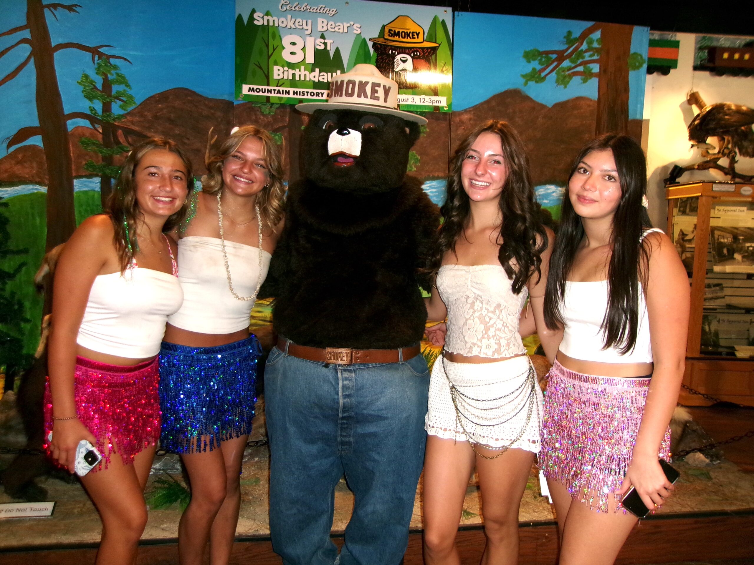 Adrianne, Lisa, Julia, Melissa and Adrianna from Glendora and Orange County enjoyed last year’s Brewfest at Tavern Bay Beach Club so much they couldn’t resist attending this year’s event. (Photos by Douglas W. Motley) Group photo with Smokey Bear mascot