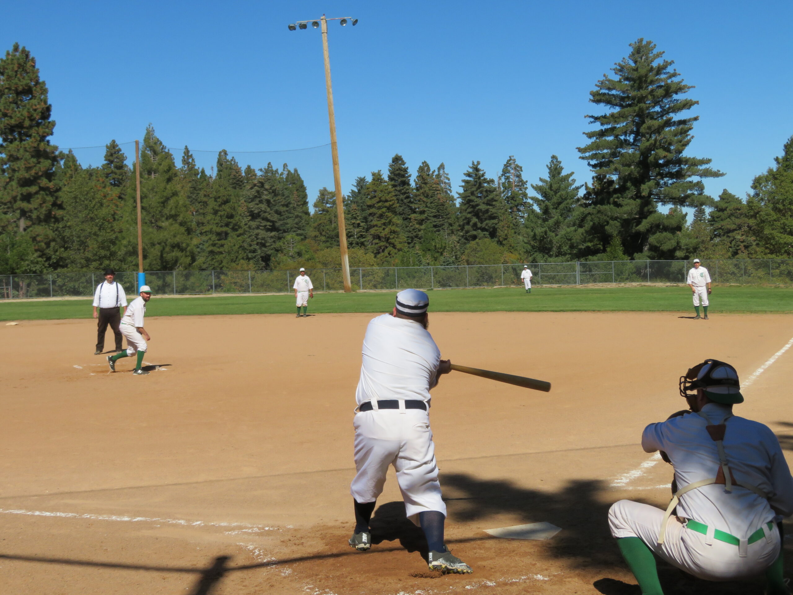 Adrianne, Lisa, Julia, Melissa and Adrianna from Glendora and Orange County enjoyed last year’s Brewfest at Tavern Bay Beach Club so much they couldn’t resist attending this year’s event. (Photos by Douglas W. Motley) Vintage baseball game in progress, batter ready.