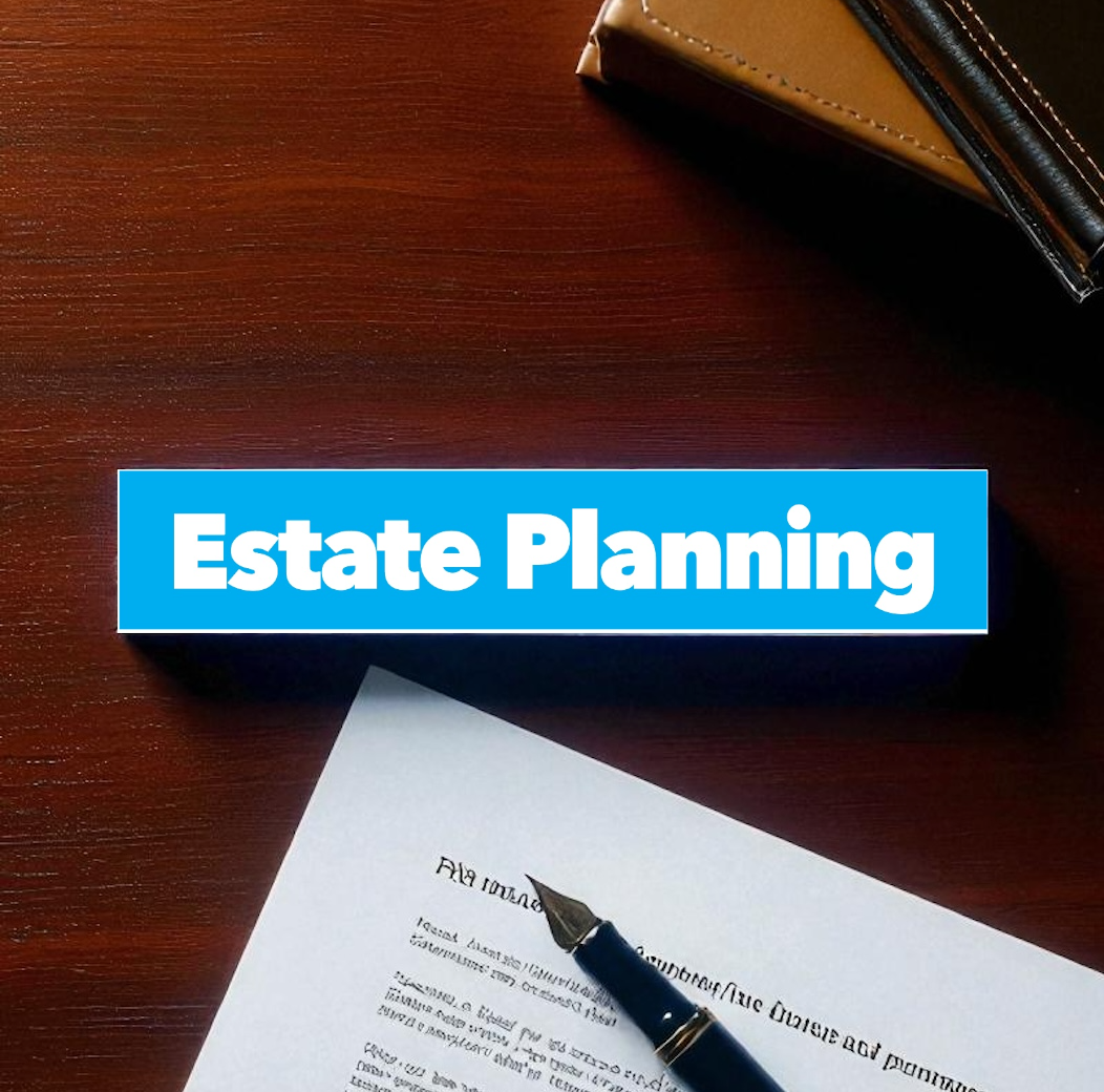 Estate planning document and pen on desk