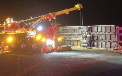 Overturned bus on 330 leads to multiple hospitalizations