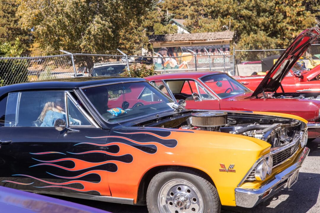 Adrianne, Lisa, Julia, Melissa and Adrianna from Glendora and Orange County enjoyed last year’s Brewfest at Tavern Bay Beach Club so much they couldn’t resist attending this year’s event. (Photos by Douglas W. Motley) Vintage cars with flame paint designs displayed.