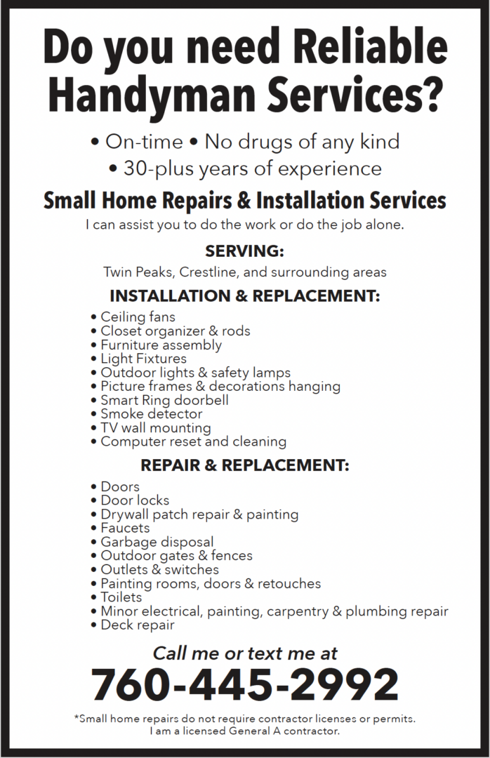 Reliable handyman services for home repairs and installations.
