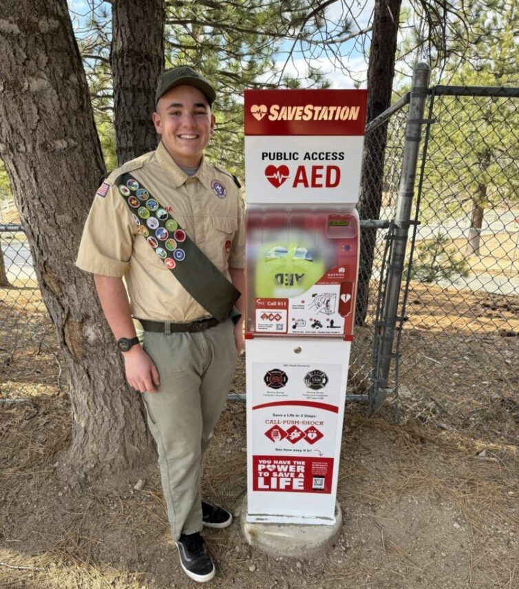 Adrianne, Lisa, Julia, Melissa and Adrianna from Glendora and Orange County enjoyed last year’s Brewfest at Tavern Bay Beach Club so much they couldn’t resist attending this year’s event. (Photos by Douglas W. Motley) Boy Scout Reed Teter with the AEC station he funded and had installed at the sports field in Running Springs as his Eagle Scout project.