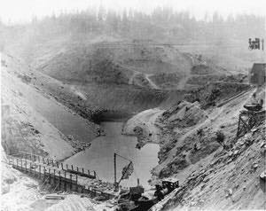 Building the dam that created Lake Arrowhead.