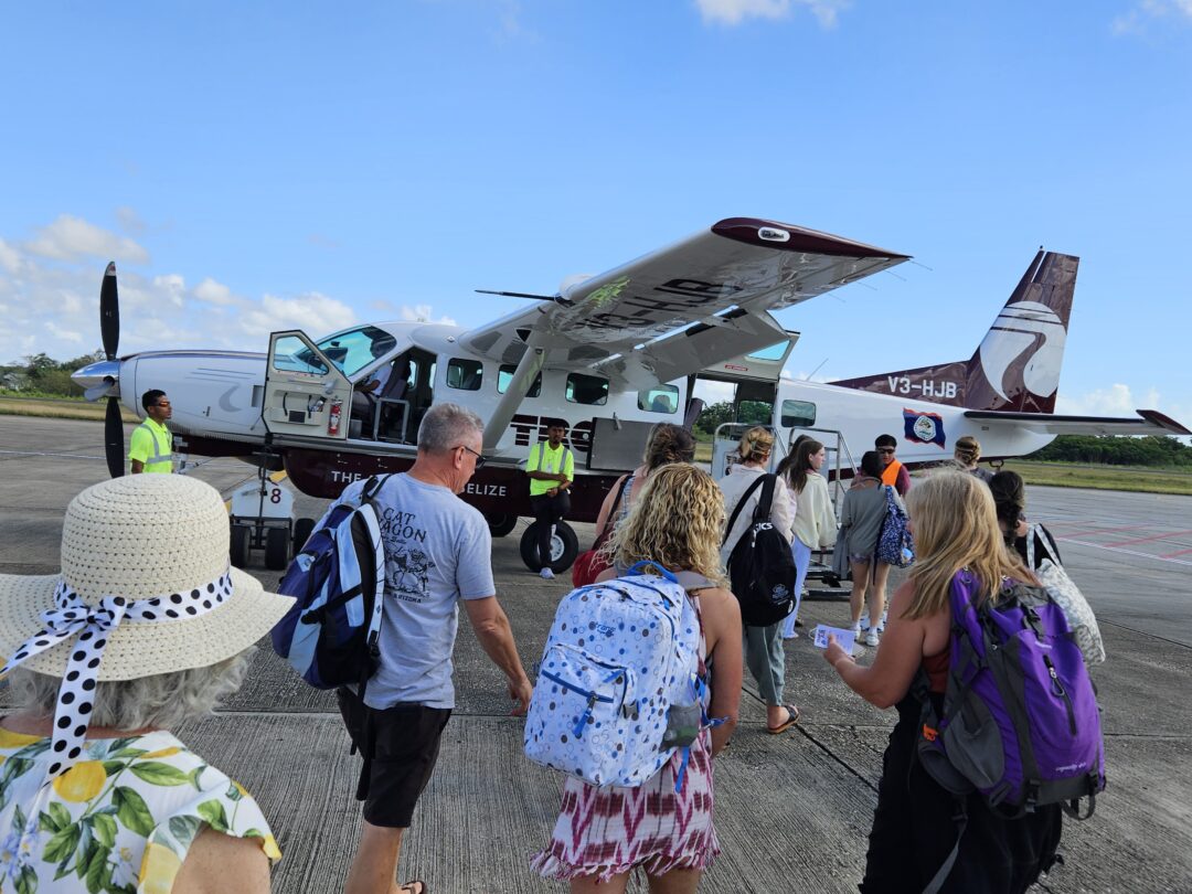Heading to our Tropic Air plane, flying to Ambergris Caye.