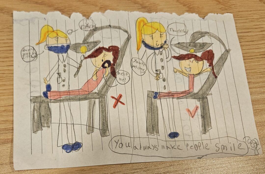 One of the Belizean children drew this picture for our team.