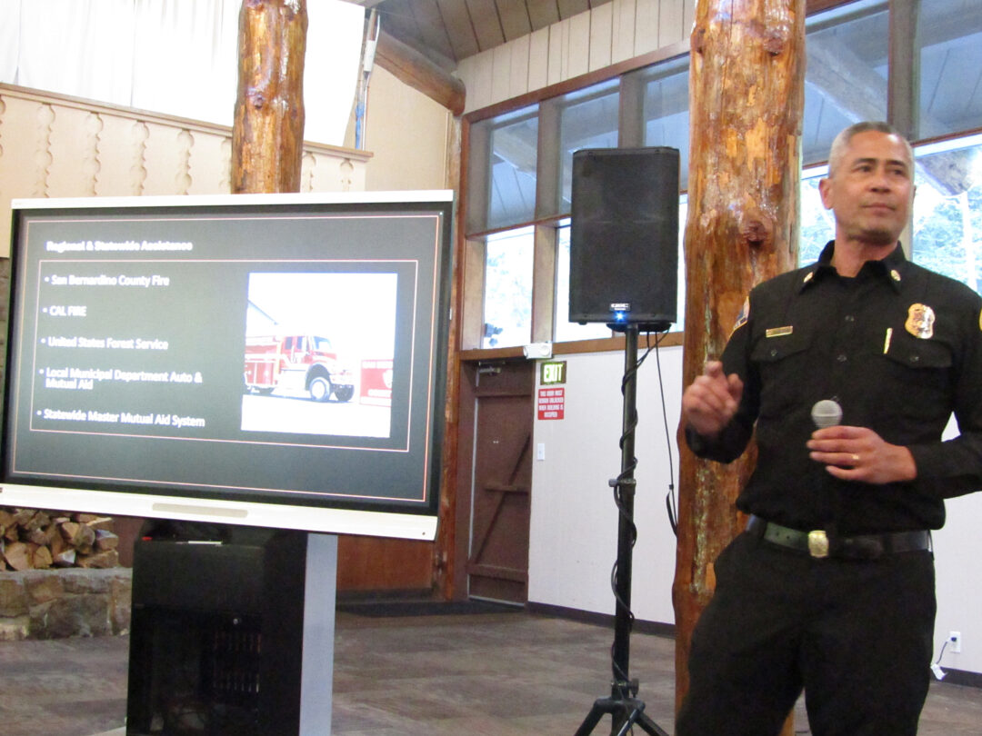 Chief Jason Serrano addressing the combined MAC.