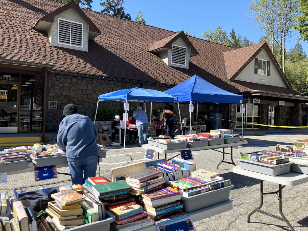 Adrianne, Lisa, Julia, Melissa and Adrianna from Glendora and Orange County enjoyed last year’s Brewfest at Tavern Bay Beach Club so much they couldn’t resist attending this year’s event. (Photos by Douglas W. Motley) Checking out the books at last year’s Lake Arrowhead Friends of the Library book sale.