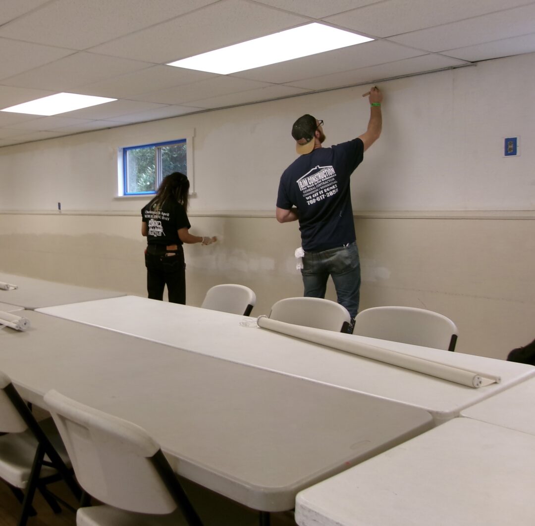 The crew at Leisure Shores painted two rooms at the senior center. (Photo by Rhea-Frances Tetley)