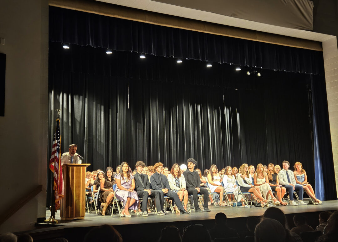 Principal Brian Keaney addressed the audience and the 69 seniors receiving awards. (Photos by Mary-Justine Lanyon)