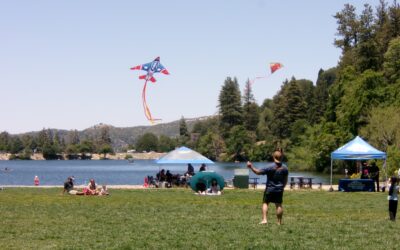 Kites fill skies over San Moritz Meadow