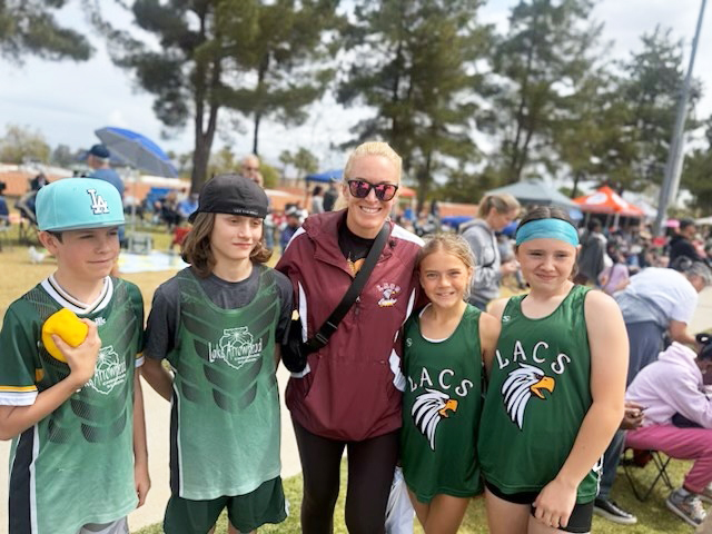 Adrianne, Lisa, Julia, Melissa and Adrianna from Glendora and Orange County enjoyed last year’s Brewfest at Tavern Bay Beach Club so much they couldn’t resist attending this year’s event. (Photos by Douglas W. Motley) Coach Renee Wetzel (center) with members of the LACS track team: Jameson Padilla, Ashton Guerich, Allie Wetzel and Sadie Pattison (l-r). (Photos: LACS Athletics)