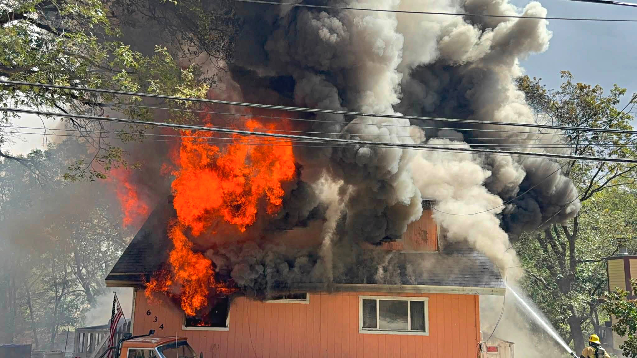 This home on Arth Drive was completely engulfed in flames on July 4. (Photos courtesy of Ethan Crabtree)