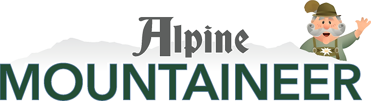 image 4 Alpine Mountaineer logo with cartoon Bavarian man
