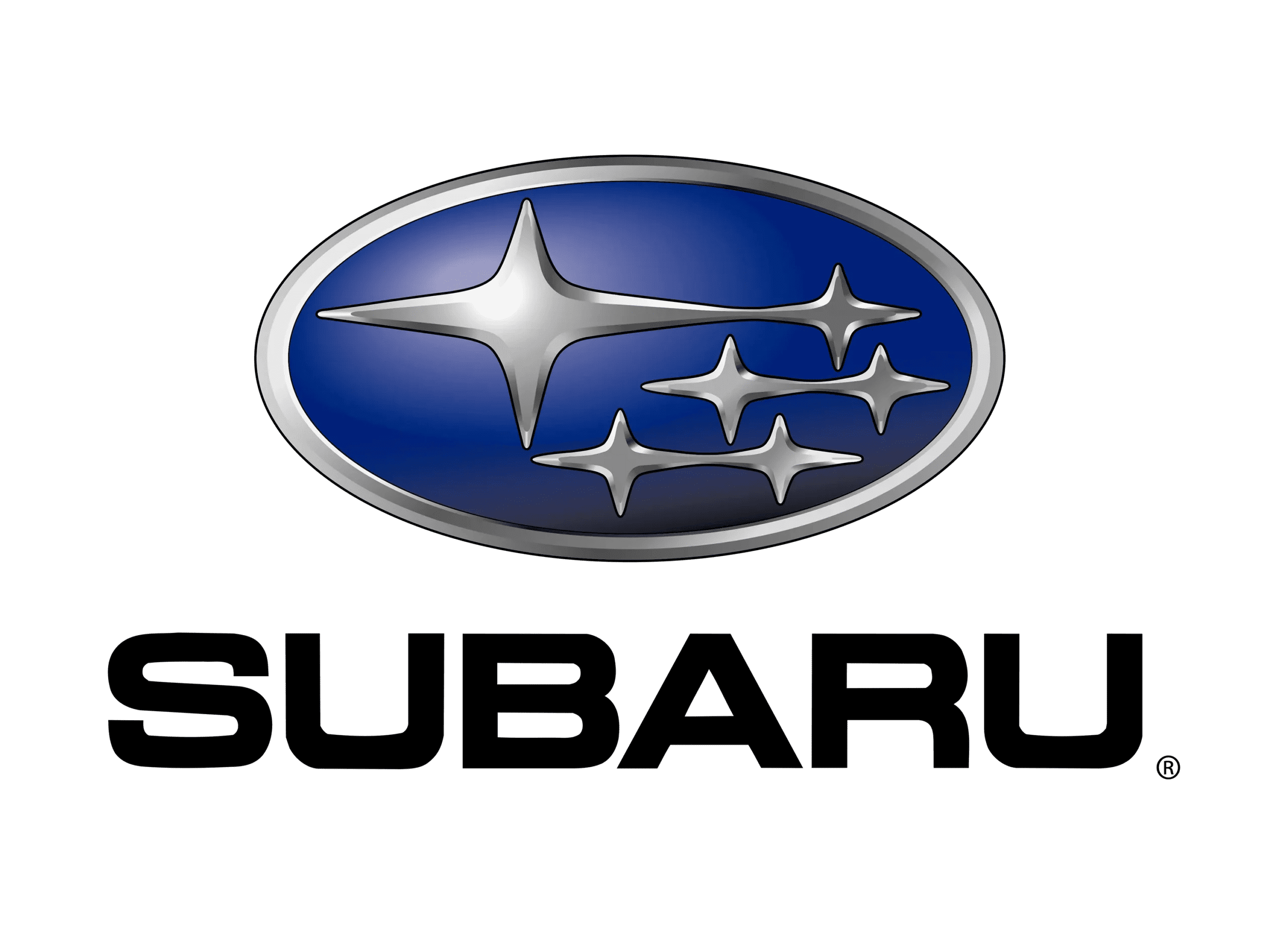 Subaru oval logo with silver stars